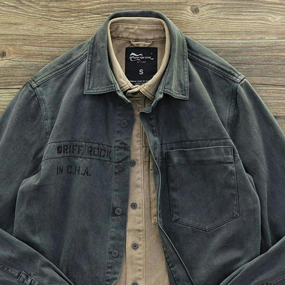 Cotton-Blend Soldier-Style Shirt Jacket