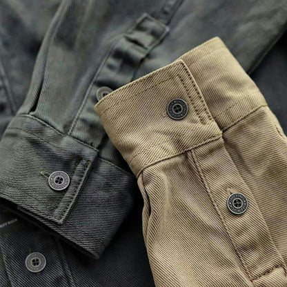 Cotton-Blend Soldier-Style Shirt Jacket