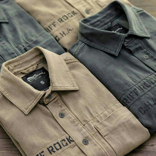 Cotton-Blend Soldier-Style Shirt Jacket